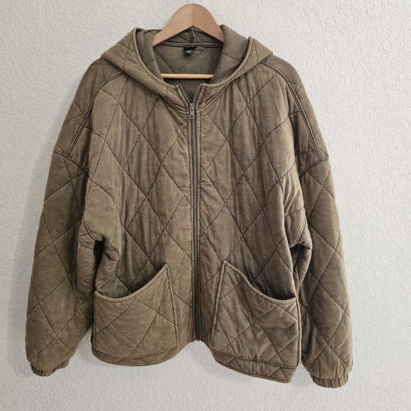 wild fable Jackets & Blazers - Wild fable womens zip up hooded jacket, size XL, distressed army green